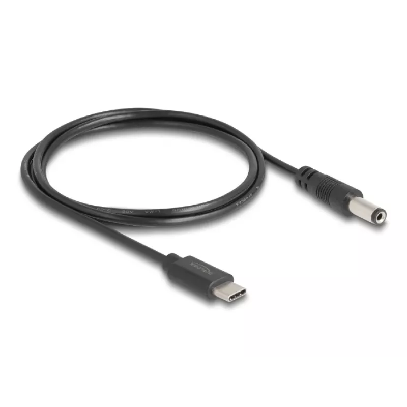 Cabo de alimentação USB Type-C DeLOCK 1 m 5,5 x 2,1 mm ficha macho 5 V 1,5 A