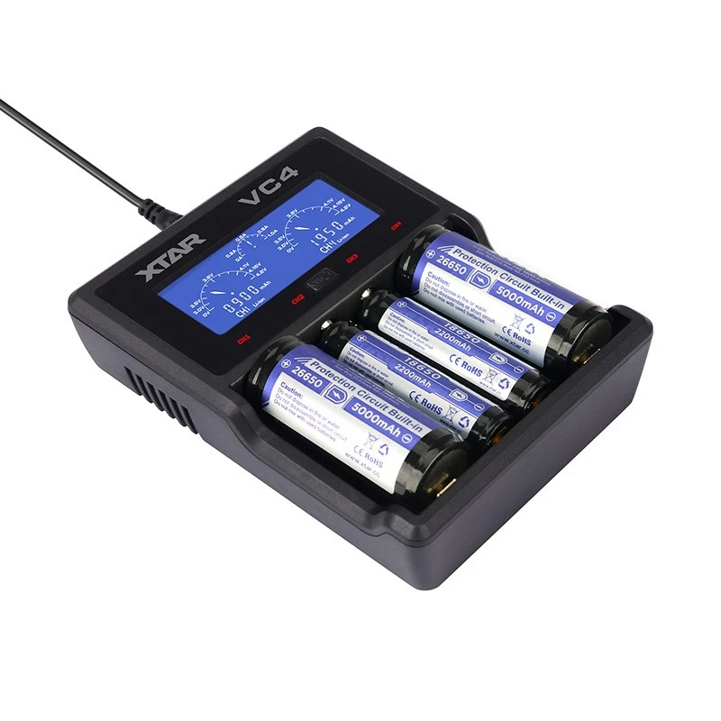 Carregador USB de pilhas domésticas XTAR VC4