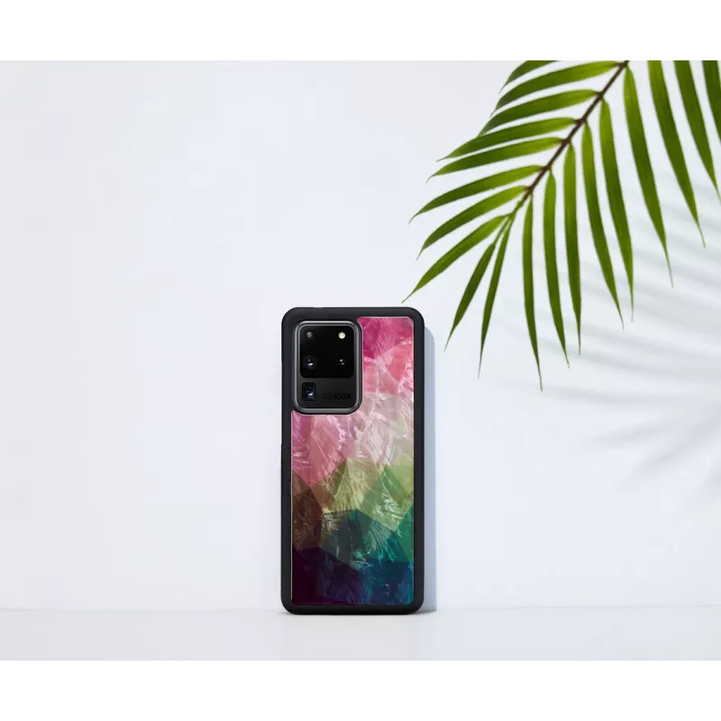 Capa de telemóvel de proteção iKins para Samsung Galaxy S20 Ultra — flor aquática preto
