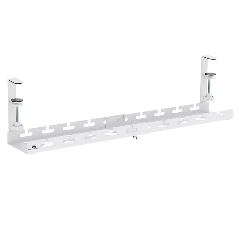 Organizador de cabos Maclean sob a secretária, carga máx. 5 kg, máx. 728 mm, branco, MC-103 W