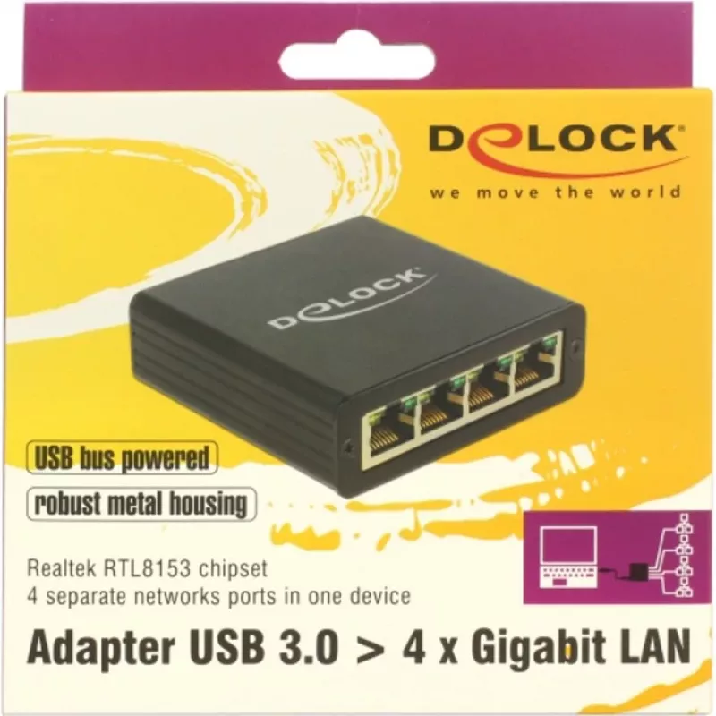Hub de interface DeLOCK 62966 preto