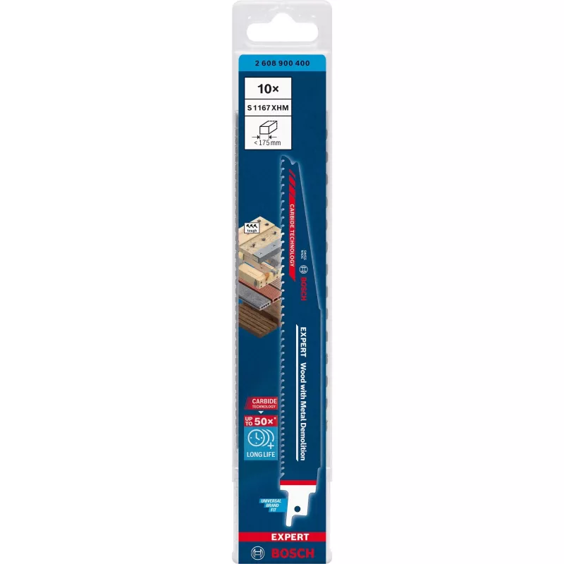 Bosch Expert 2 608 900 400 lâmina de serra de recortar/serra de soldar/serra sabre carboneto 10 unid.