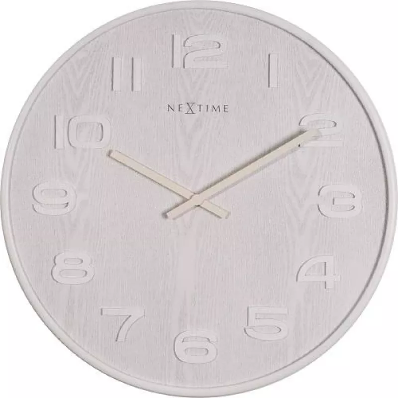 NeXtime 3096WI - Relógio de parede - Relógio de quartzo - Redondo - Branco - Madeira - Madeira