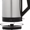 Chaleira elétrica Clatronic 1,5 L 2200 W preto aço inoxidável