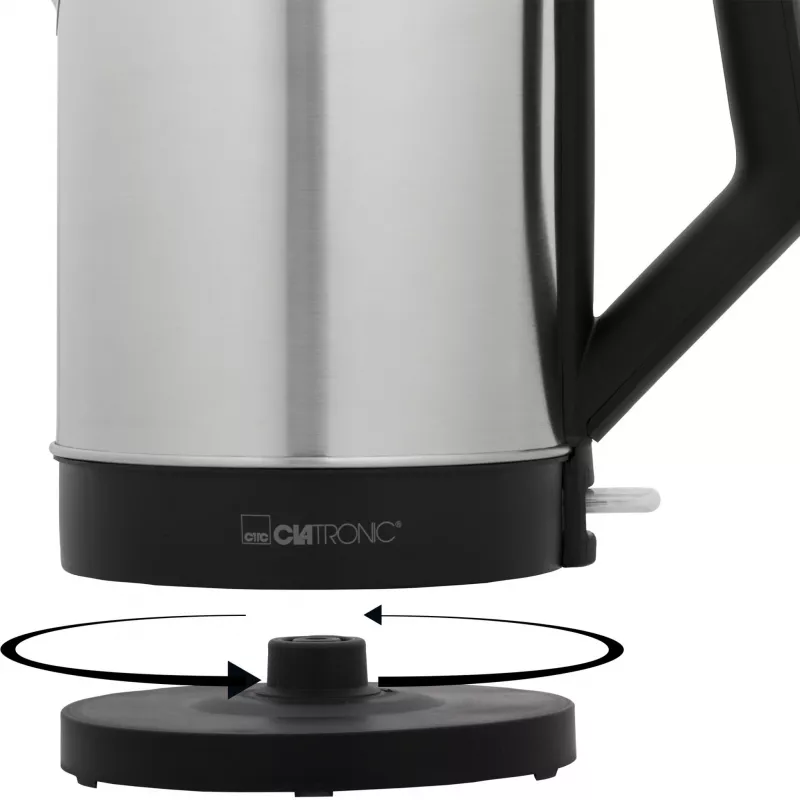 Chaleira elétrica Clatronic 1,5 L 2200 W preto aço inoxidável