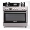 Fogão misto a gás e elétrico de instalação livre Ravanson KWGE-K90, 5 zonas de cozedura, 90 cm, inox