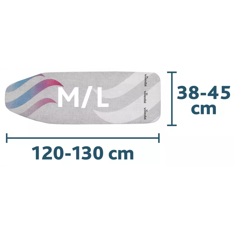 Capa de tábua de passar VILEDA Total Reflect azul cinzento branco para tábuas de passar 1300 x 450 mm