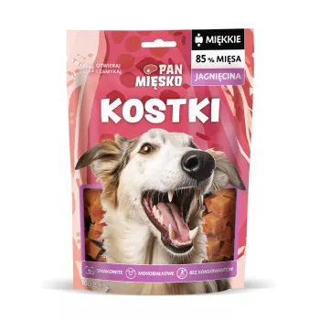 Petiscos de treino para cães Pan Miesko Cubos de Borrego 100 g — borrego de um só ingrediente, monoproteico, sem glúten e sem soja