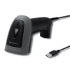 Leitor de códigos de barras manual QOLTEC 50863 — leitor 1D/2D, USB com fios, sensor LED, preto, 5V, cabo de 1,8 m