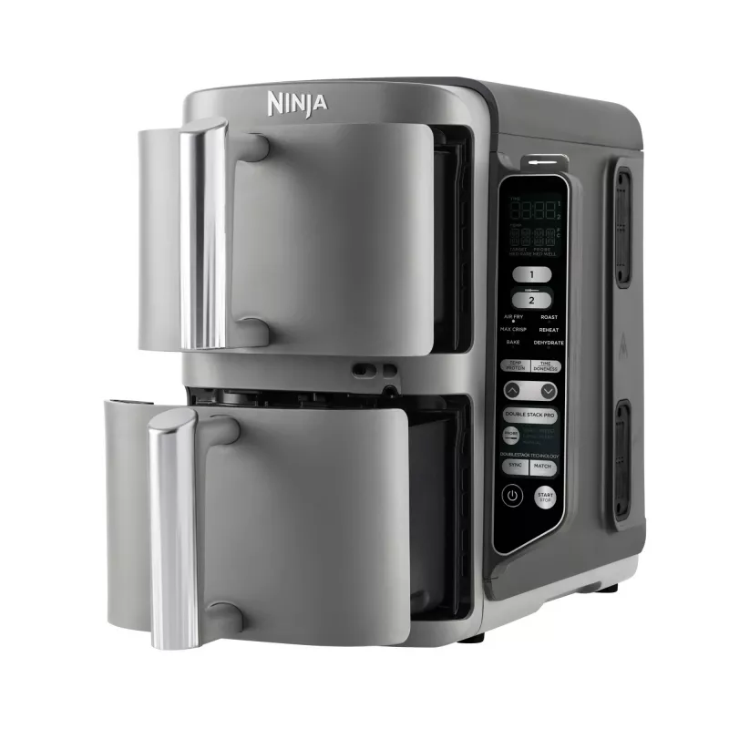Ninja Double Stack XL Fritadeira a ar quente 2 compartimentos com sonda de temperatura SmartCook 9,5 L SL451EU