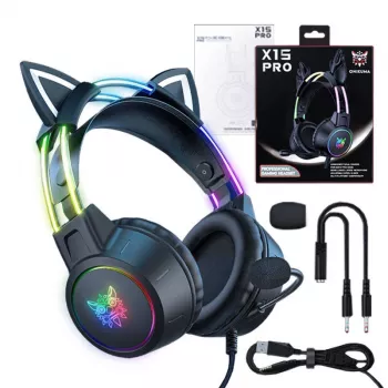 Headset Onikuma X15 PRO headset gaming gato preto