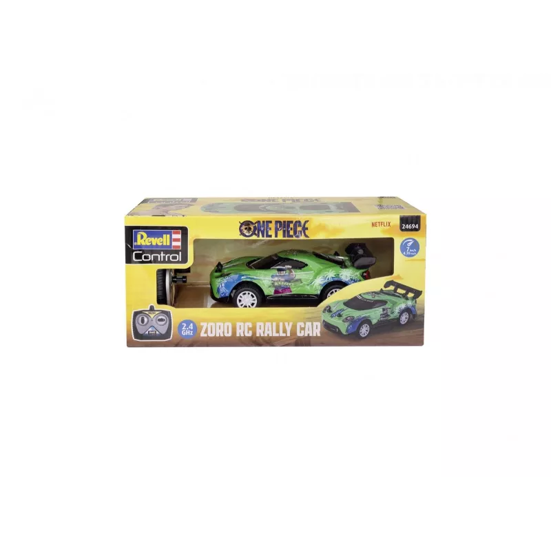 Carro de rali RC REVELL One Piece Zoro – modelo telecomandado, design temático de colecionador