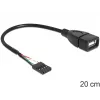 Cabo Delock conector fêmea de pinos USB > conector fêmea USB 2.0 Type-A 20 cm (83291)