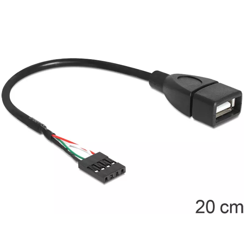 Cabo Delock conector fêmea de pinos USB > conector fêmea USB 2.0 Type-A 20 cm (83291)