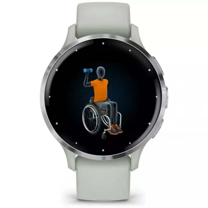 Garmin Venu 3S 3,05 cm (1,2 polegadas) AMOLED 41 mm Digital 390 x 390 píxeis Ecrã tátil cinzento, prateado Wi-Fi GPS (satélite)