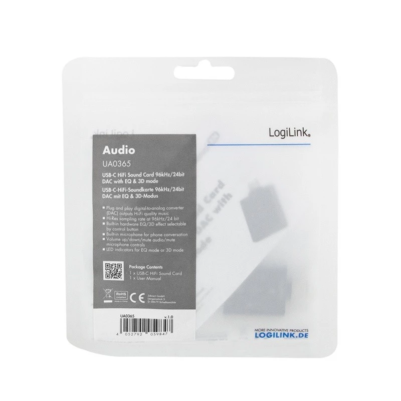 Adaptador de áudio USB3.2 USB-C/macho para 2x conector fêmea 3,5 mm 7.1
