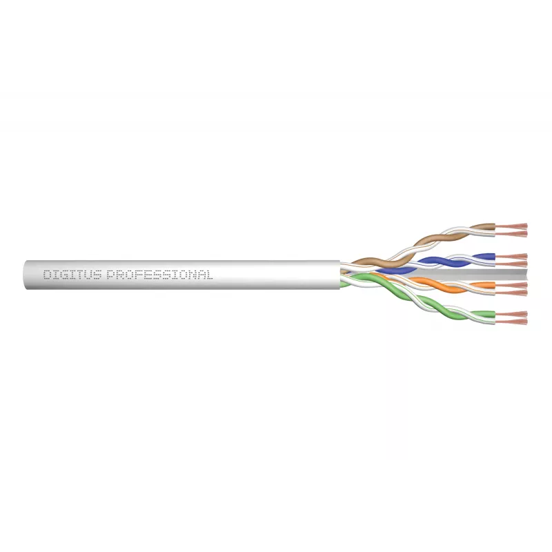 Cabo de rede Digitus CAT 6A U/UTP Twisted-Pair patch solto 100 m cinzento