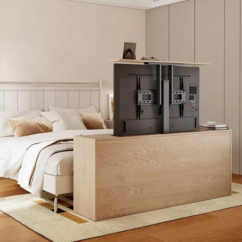Suporte de chão Maclean MC-866T para TV com elevação elétrica motorizada inteligente TUYA app móvel Alexa Google Home 37''-80'' 60kg armário VESA (ficha UE)