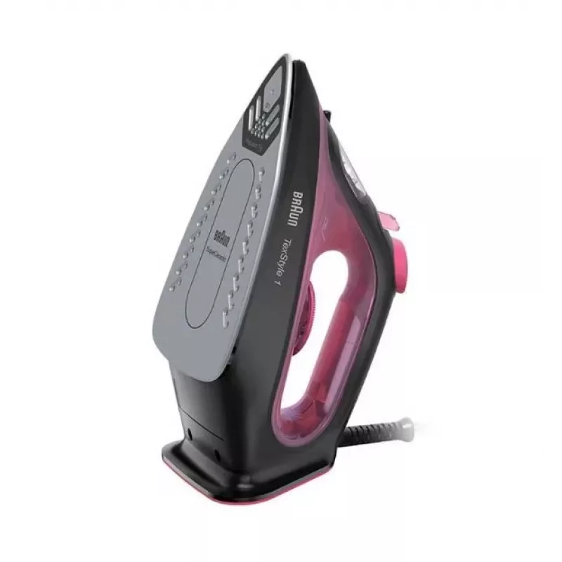Braun TexStyle 1 Ferro de Engomar a Seco e a Vapor Sola Cerâmica 2000 W Preto, Roxo