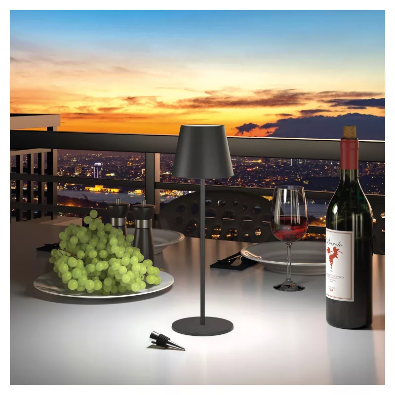 RealPower TableLight 360 3W candeeiro de mesa LED preto IP44
