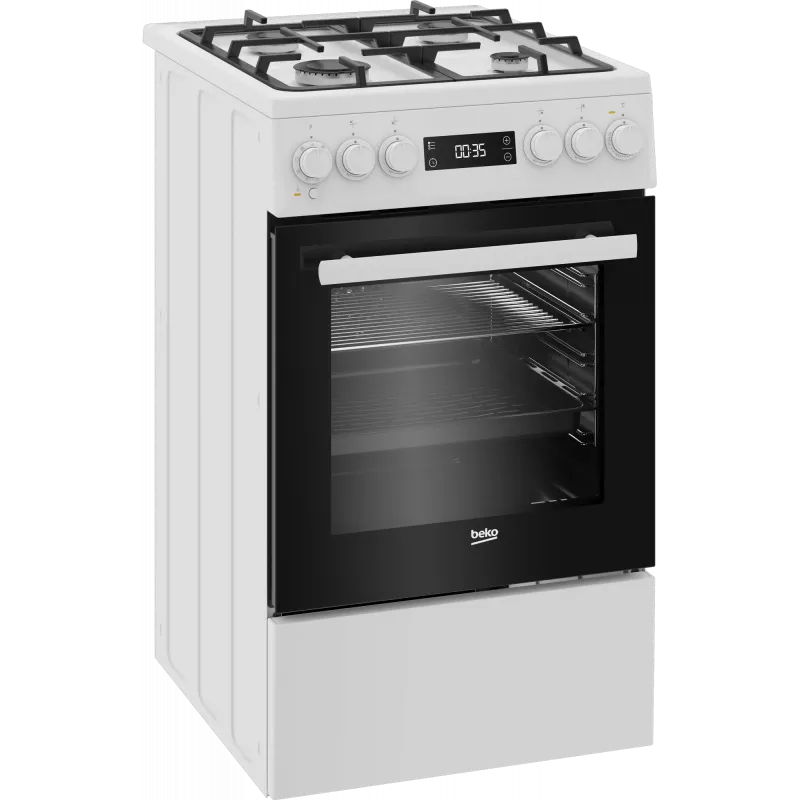 Placa de gás e forno elétrico BEKO FSM51339DWDS 50 cm, branco, classe energética A