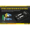 Carregador de pilhas Nitecore D2 — carregador de 2 compartimentos para pilhas AA/AAA/AAAA/C, tensão de entrada 100–240V, tensão de saída 4,2V, preto