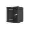 Lanberg WF10-2306-10B armário rack de parede de 10" 6U, 280×310 mm, porta de vidro, 20 kg, preto (RAL 9004)