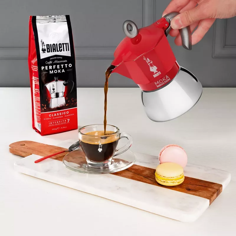 Bialetti Moka Induction cafeteira Moka 0,1 L vermelho prateado
