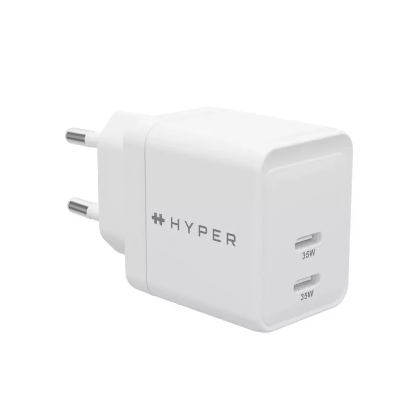 Carregador HYPER HJG35EU para dispositivos móveis, auscultadores, headset, smartphone, relógio, Branco, carregamento rápido AC, interior