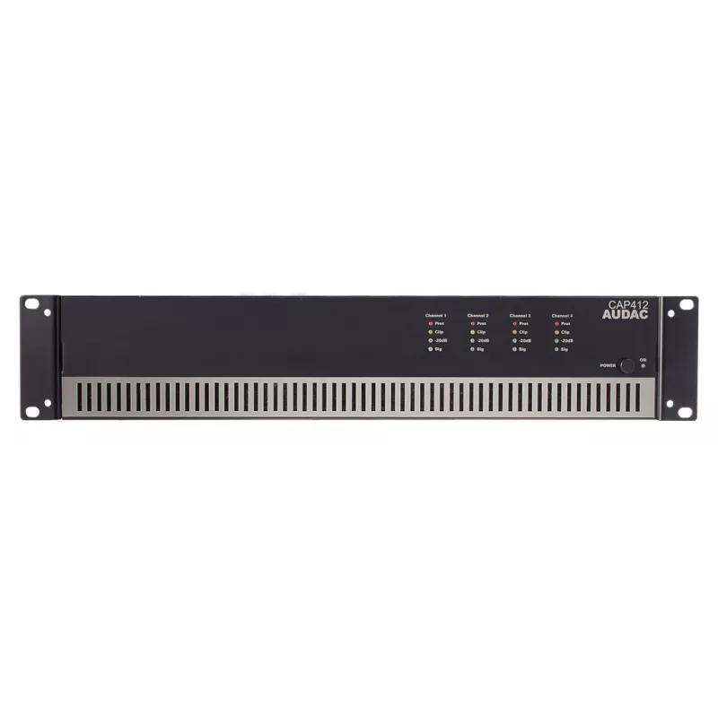 Audac CAP412 amplificador de potência de 4 canais, 4 x 120 W (480 W), 100 V