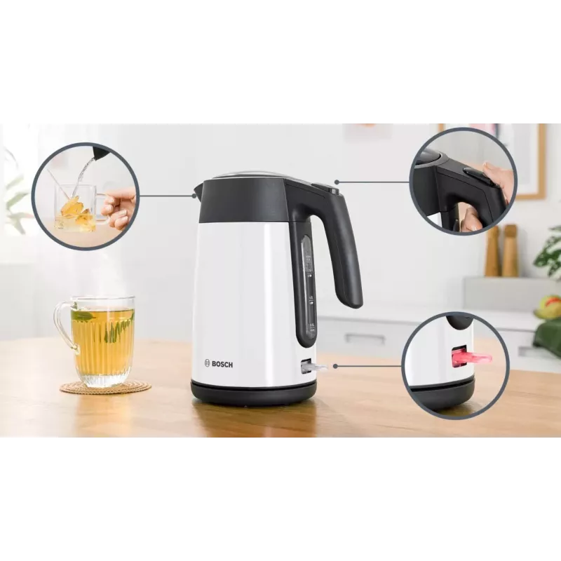 Chaleira elétrica Bosch TWK7L461 1,7 l 2400 W branca