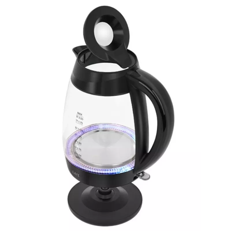 Lafe Essential XL CEG016 chaleira elétrica de vidro, 2 l, 2200 W, preta