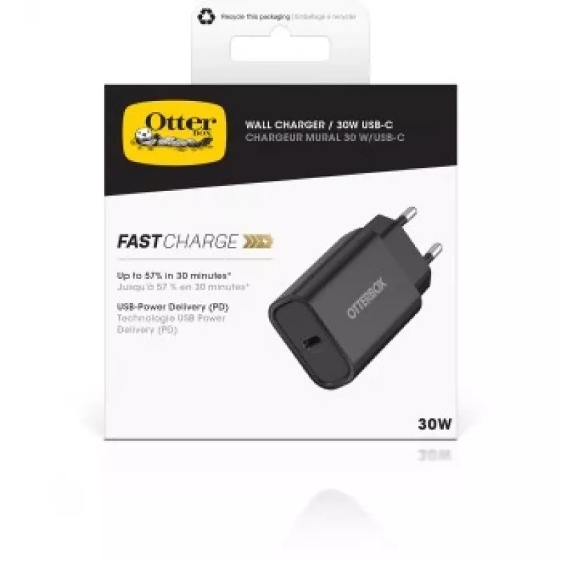 Carregador rápido de parede UE Wall Charger 30W preto USB Power Delivery 3.0 USB-C