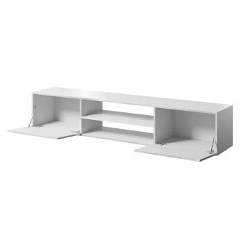 Móvel de TV cama meble SLIDE 200K, 200 x 40 x 37 cm, branco brilhante, tampo em aglomerado