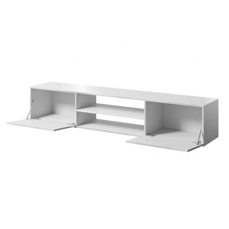 Móvel de TV cama meble SLIDE 200K, 200 x 40 x 37 cm, branco brilhante, tampo em aglomerado