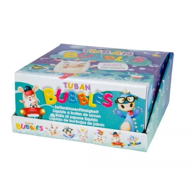 Conjunto de bolas de sabão Tuban DISPLAY SMALL SOAP BUBBLES MIX 36 UNID. x 60 ml