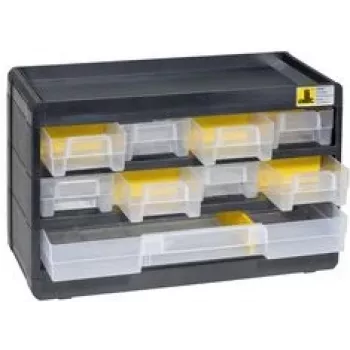 Caixa de arrumação allit VarioPlus Basic 15, 300×190×135 mm, preto/amarelo