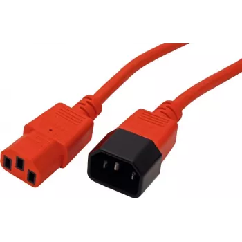 Cabo de alimentação ROLINE 19.08.1525 vermelho 0,8 m conector fêmea C14 conector fêmea C13 (19.08.1525)