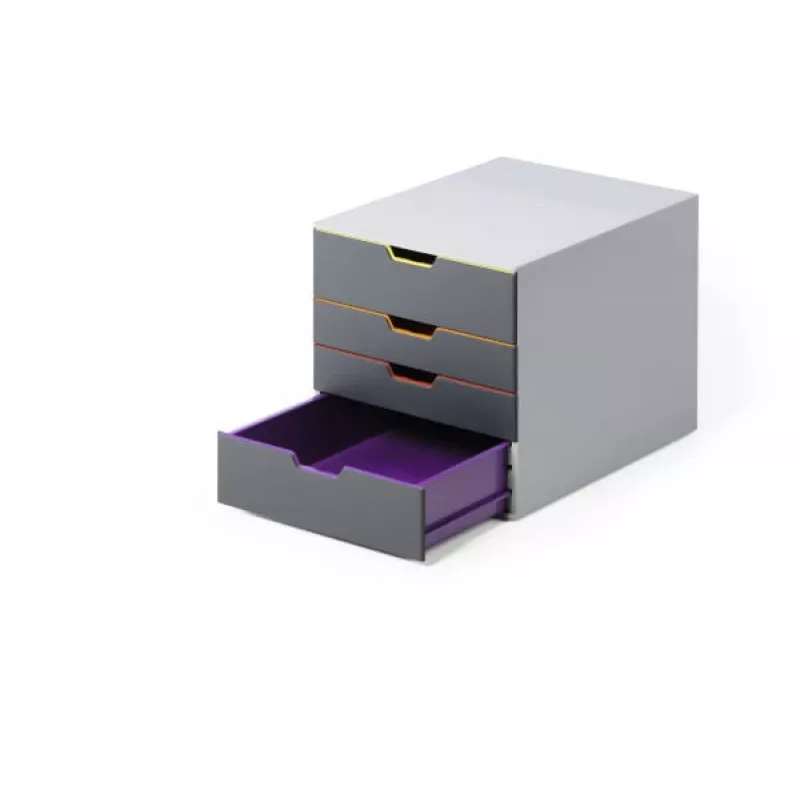 Unidade de gavetas Durable VARICOLOR cinzento plástico 4 gavetas