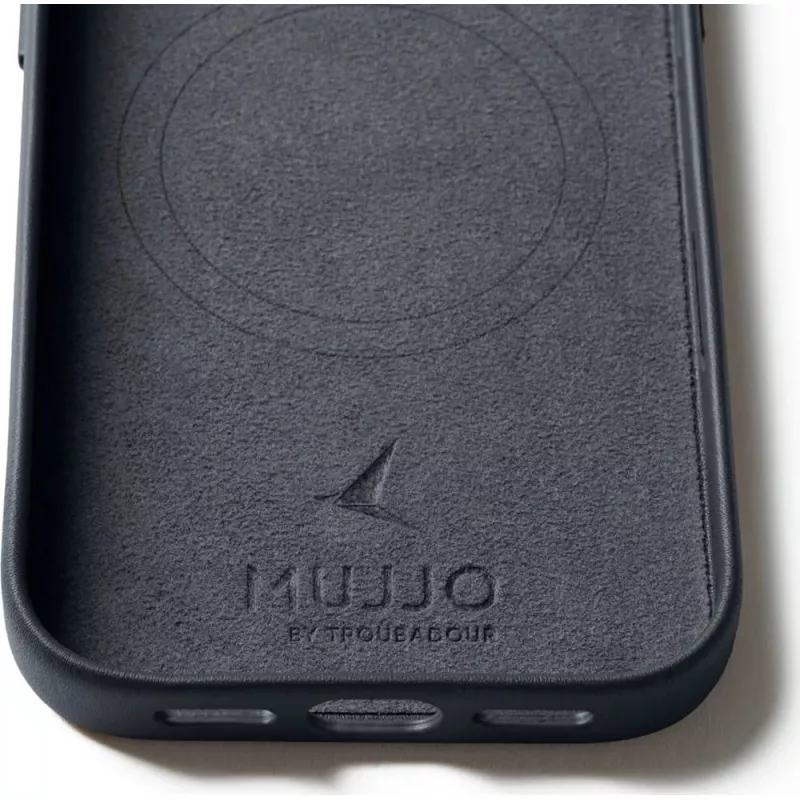 Mujjo Full Leather Case MagSafe capa para iPhone 17 Pro cinzento
