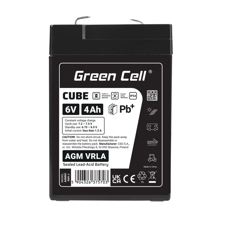 Bateria AGM VRLA 6V 4Ah IP54