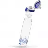 Garrafa de água Total Clear One MyPlanet Blue 0,75 L transparente/azul-escuro, fecho de uma mão ONE