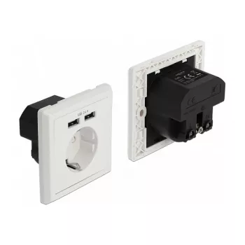 Tomada CEE 7/3 + USB DeLOCK 11471