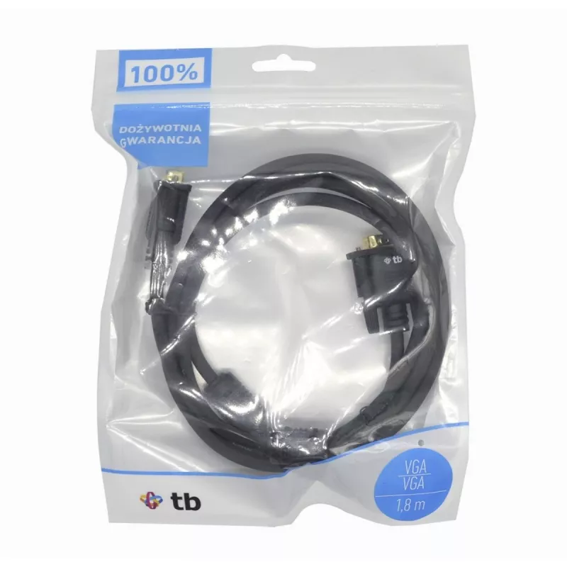 Cabo TB VGA 15M-15M 1,8 m preto-dourado (AKTBXVGAMMG180B)