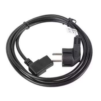 Cabo de alimentação LANBERG CA-C13C-12CC-0018-BK, 2 m, conector fêmea C13 para CEE7/7, preto, C13 angular