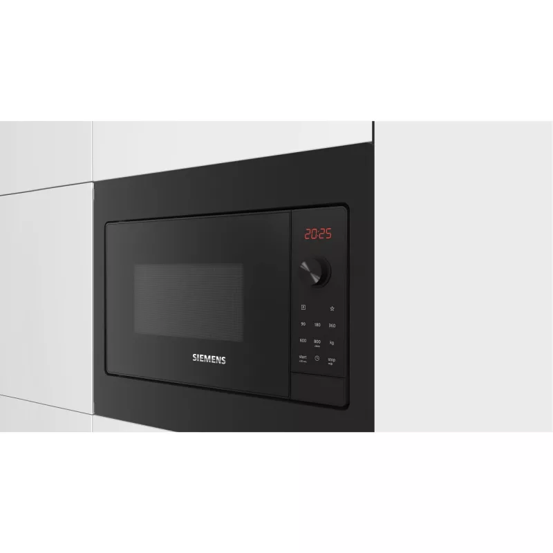 Siemens iQ300 BF523LMB3 Micro-ondas preto, aço inoxidável Micro-ondas simples de encastrar 20 l 800 W