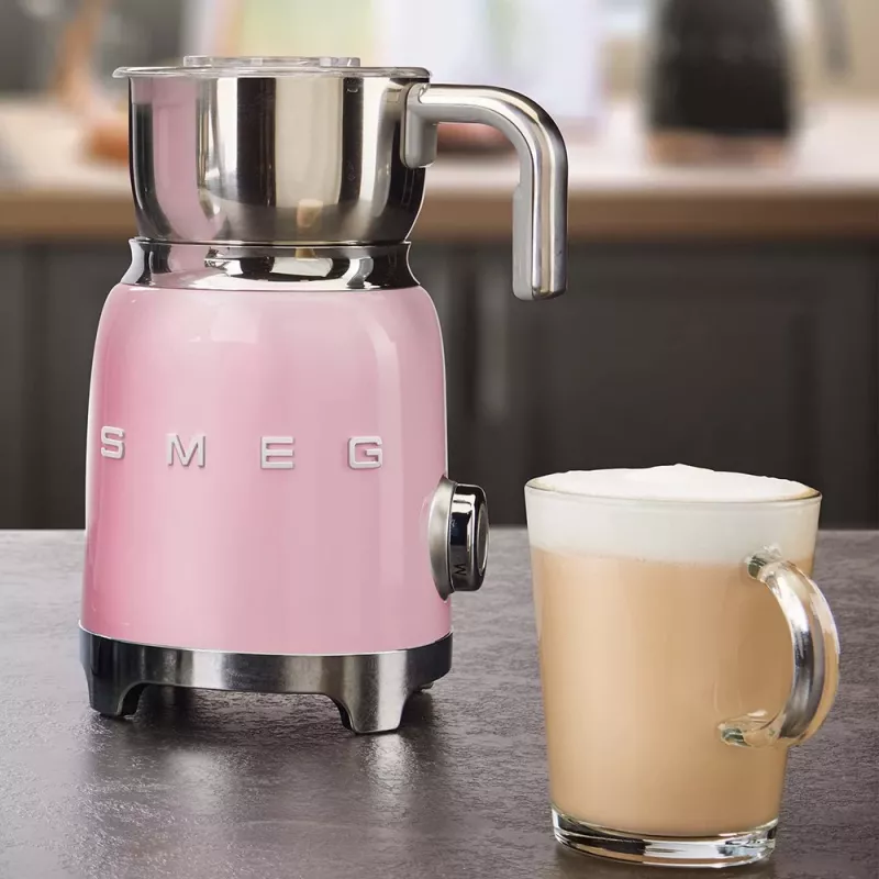 Espumador de leite automático Smeg MFF11PKEU rosa aço inoxidável 500W
