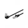 Wentronic Goobay Cabo de rede CAT 5e 1x 90° angular, F/UTP, preto, 1 m - mistura de cobre CCA, 1x ficha RJ45 90° (8P8C) (94187)