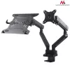 Suporte de mesa duplo para monitor e portátil MACLEAN MC-813 para ecrãs 17–32 polegadas, VESA 75x75/100x100