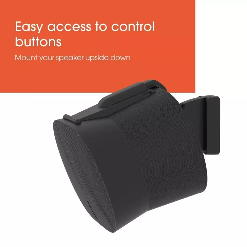 Suporte de parede Vogels | Suporte de parede para coluna para Sonos Era 300 | Inclinável, orientável | Capacidade máxima 7 kg | Preto